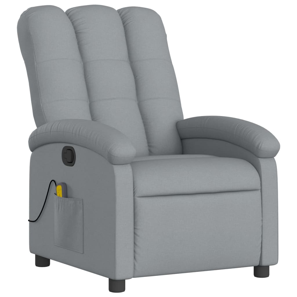 Massage-Relaxsessel, hellgrauer Stoff
