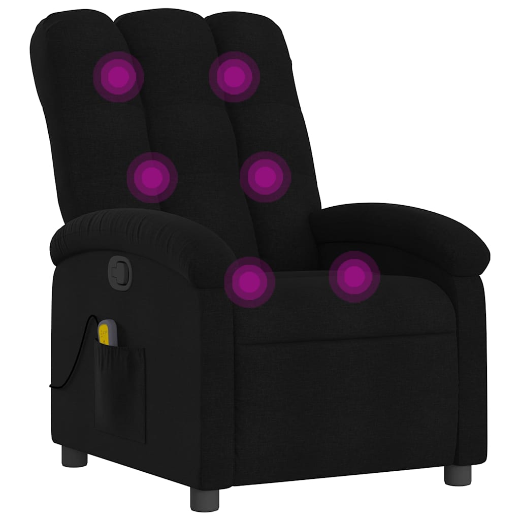 Massage-Relaxsessel, schwarzer Stoff