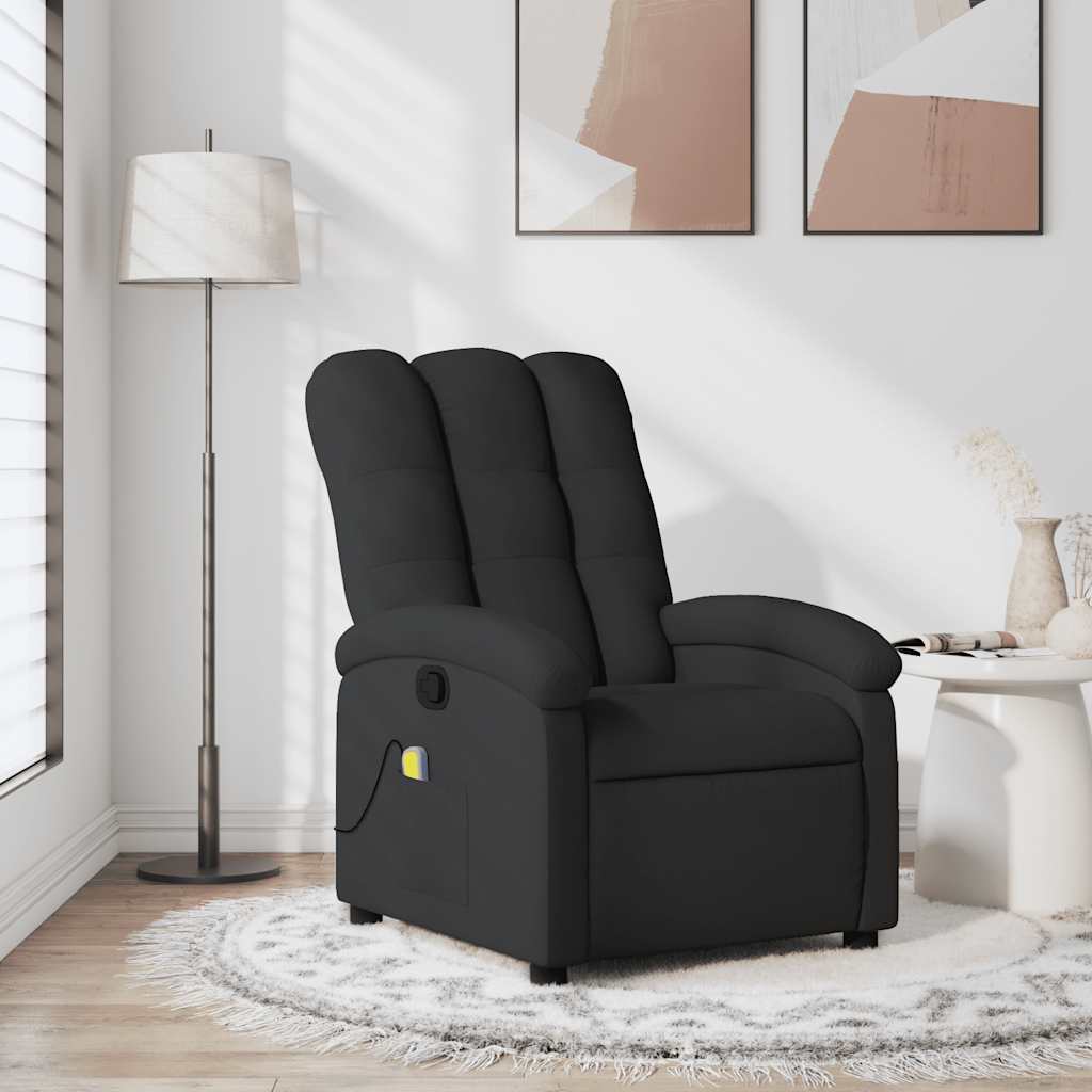 Massage-Relaxsessel, schwarzer Stoff
