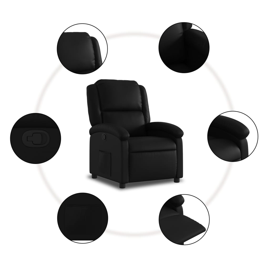 Relaxsessel, Kunstleder, Schwarz