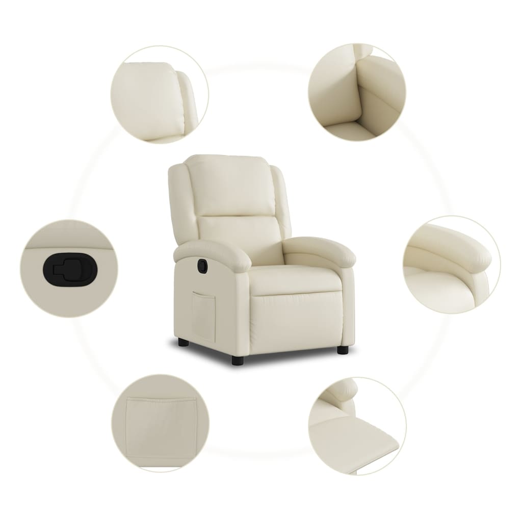 Relaxsessel Creme Kunstleder