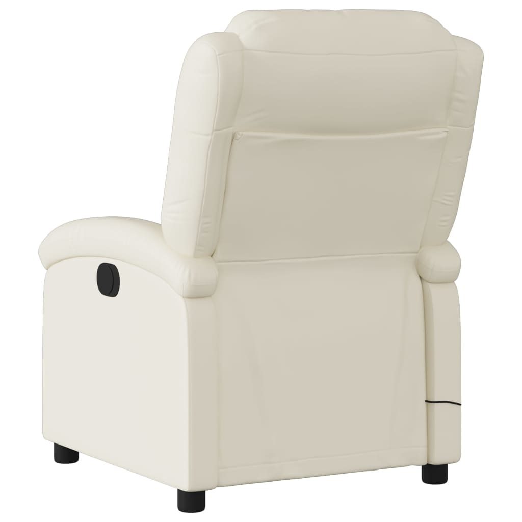 Massagesessel mit Relaxfunktion, Kunstleder, Creme