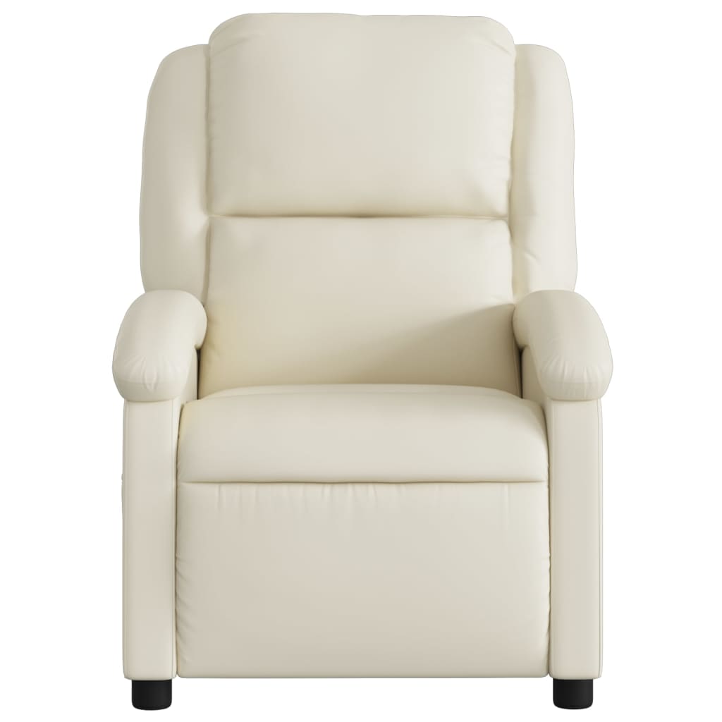 Massagesessel mit Relaxfunktion, Kunstleder, Creme