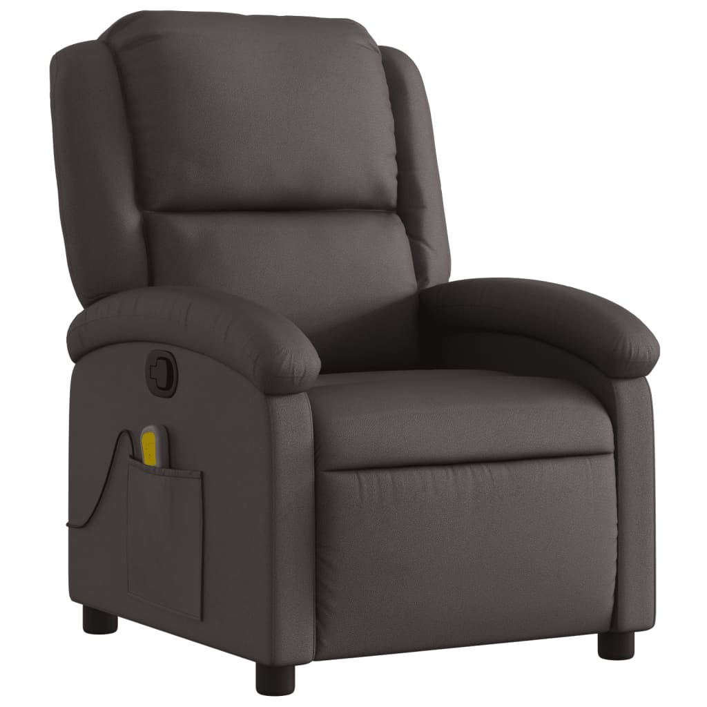 Massagesessel Relaxsessel Dunkelbraun Echtleder