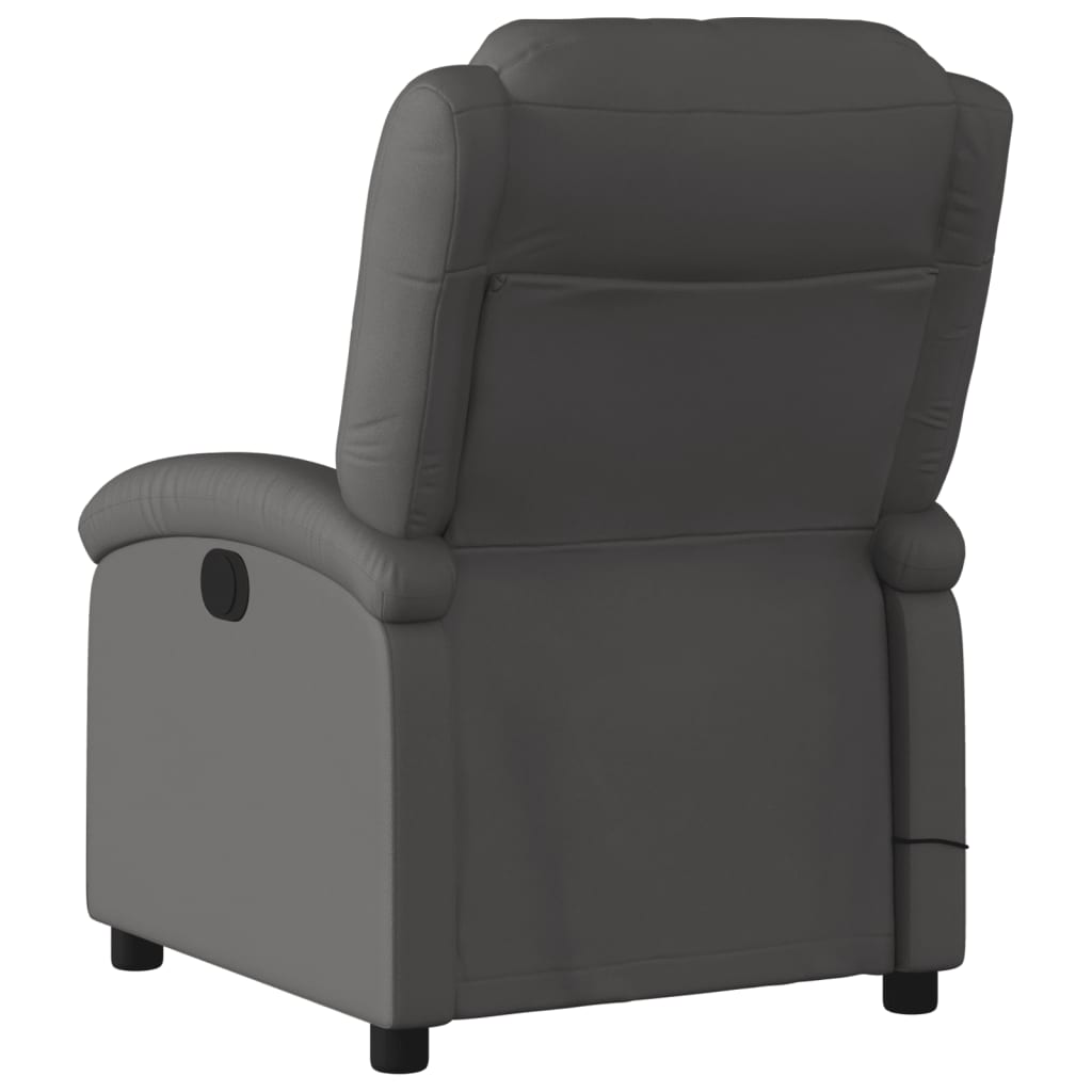 Massagesessel Relaxsessel Echtleder Grau