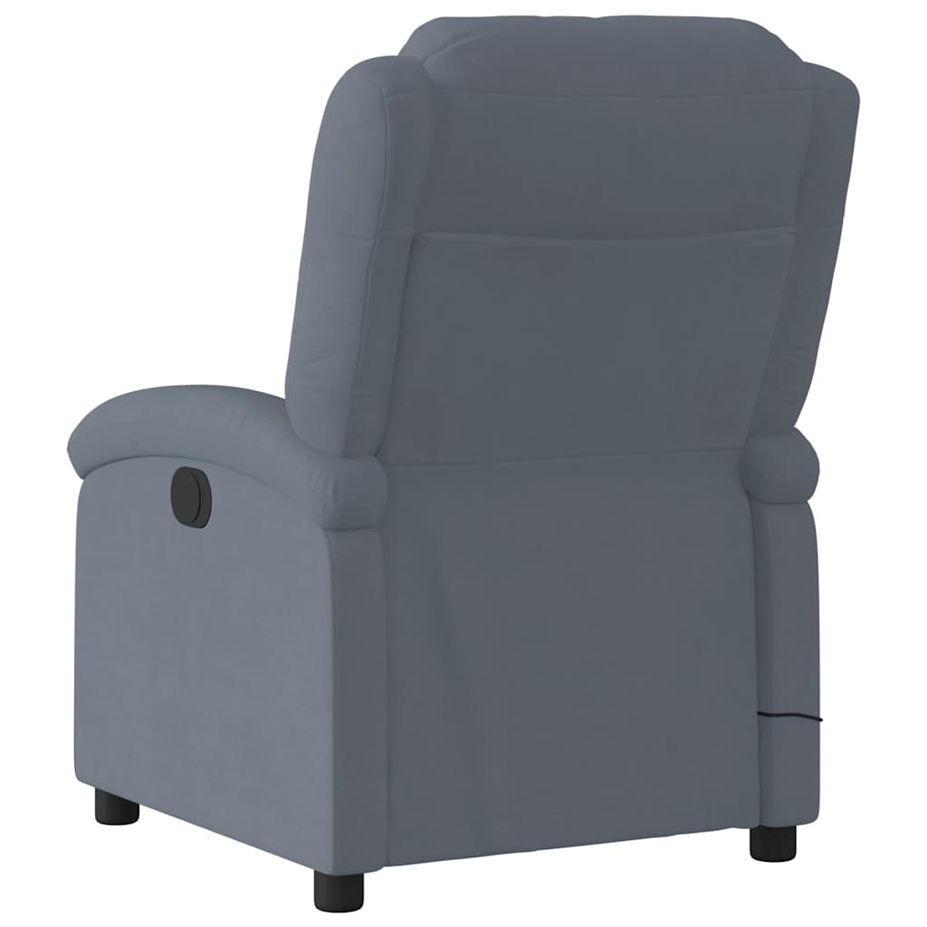 Massage-Relaxsessel, dunkelgrauer Samt