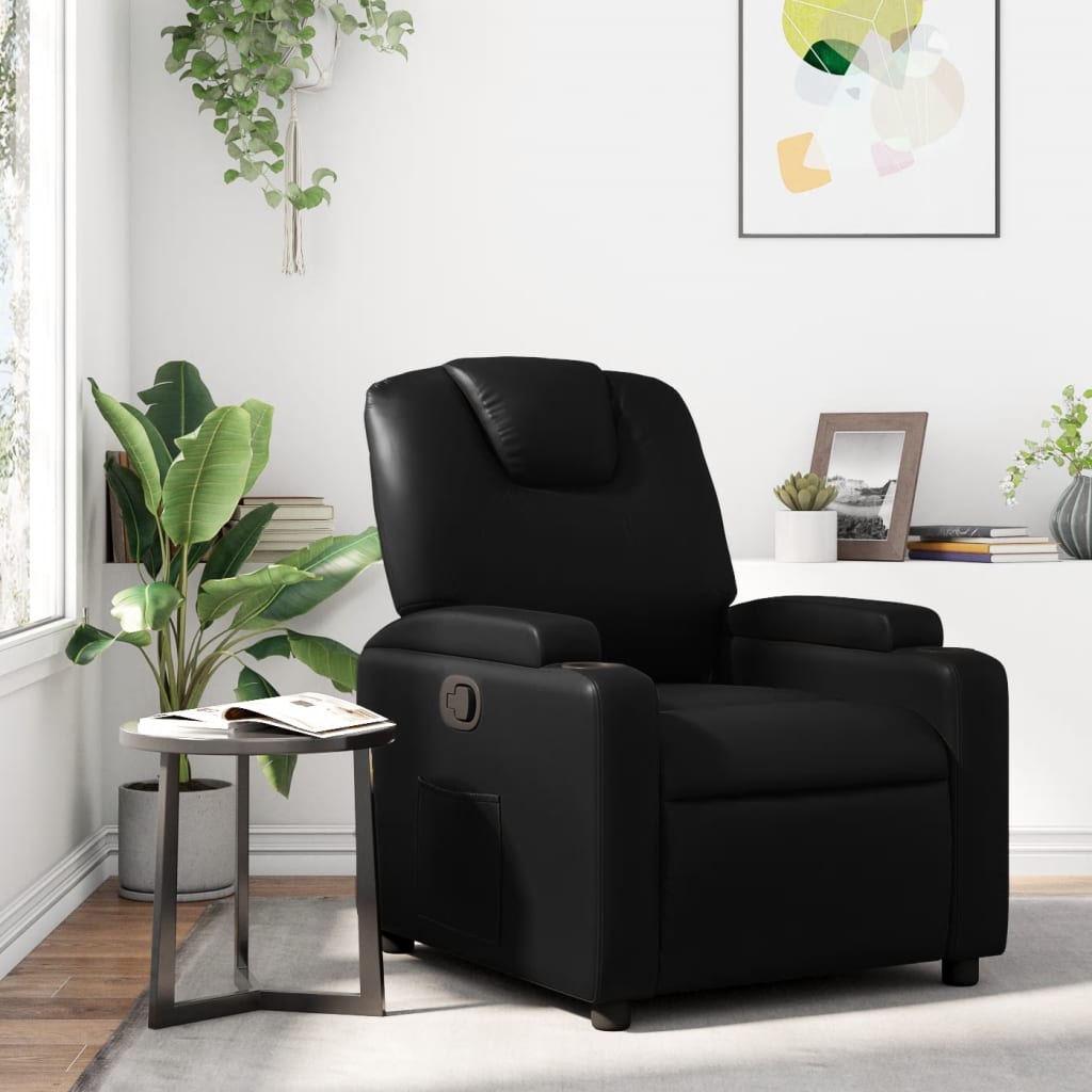 Relaxsessel, Kunstleder, Schwarz
