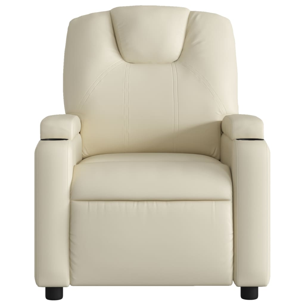 Massagesessel mit Relaxfunktion, Kunstleder, Creme