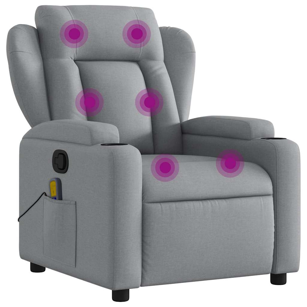 Massage-Relaxsessel, hellgrauer Stoff
