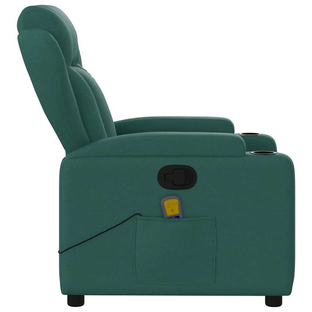 Massage-Relaxsessel, dunkelgrüner Stoff
