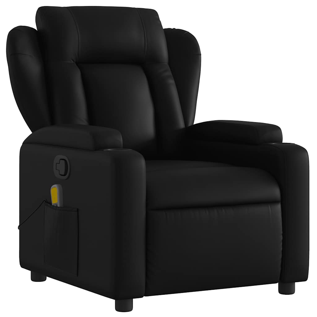 Massage-Relaxsessel, Kunstleder, Schwarz