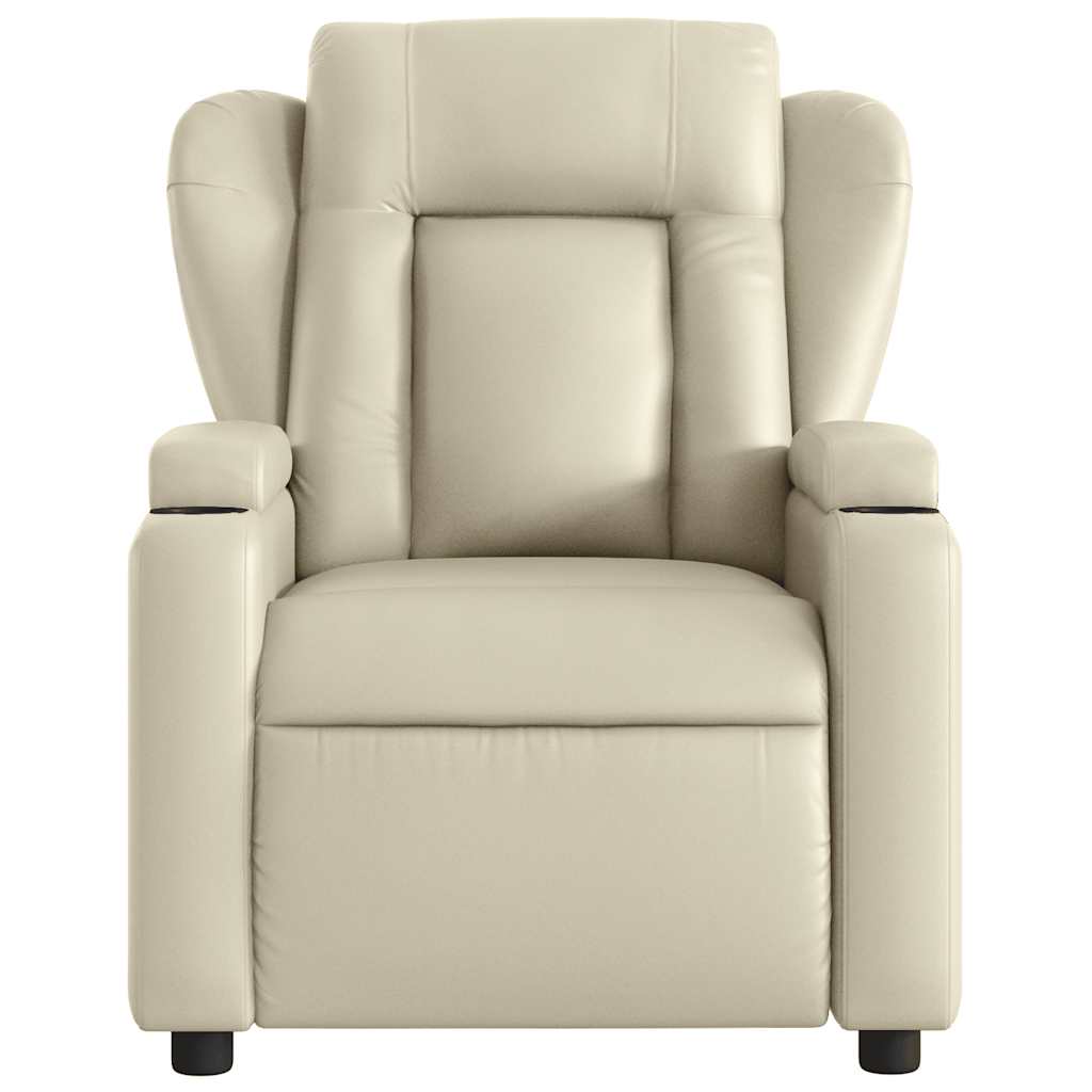Massagesessel mit Relaxfunktion, Kunstleder, Creme