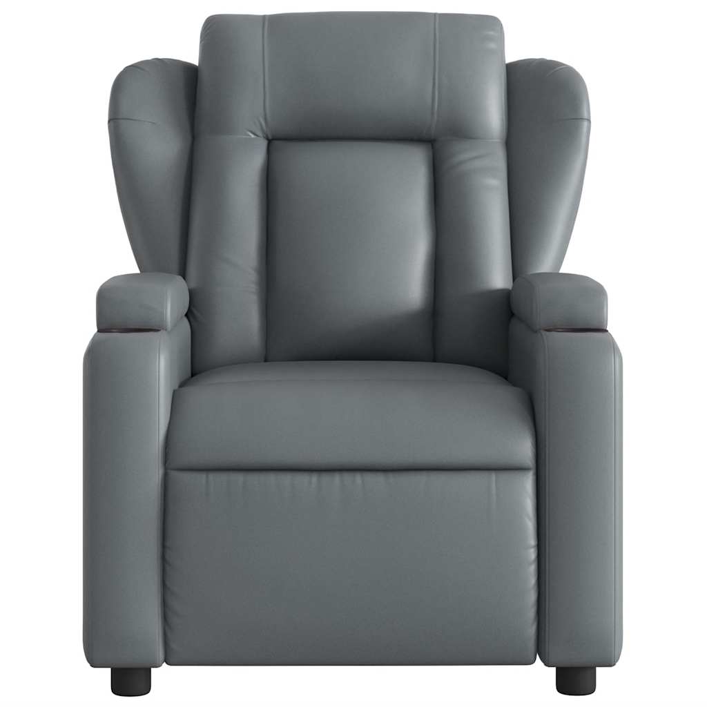 Massagesessel Relaxsessel Grau Kunstleder