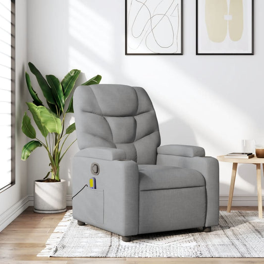 Massage-Relaxsessel, hellgrauer Stoff