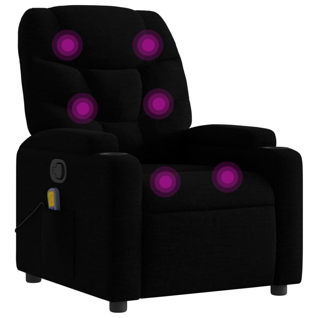 Massage-Relaxsessel, schwarzer Stoff