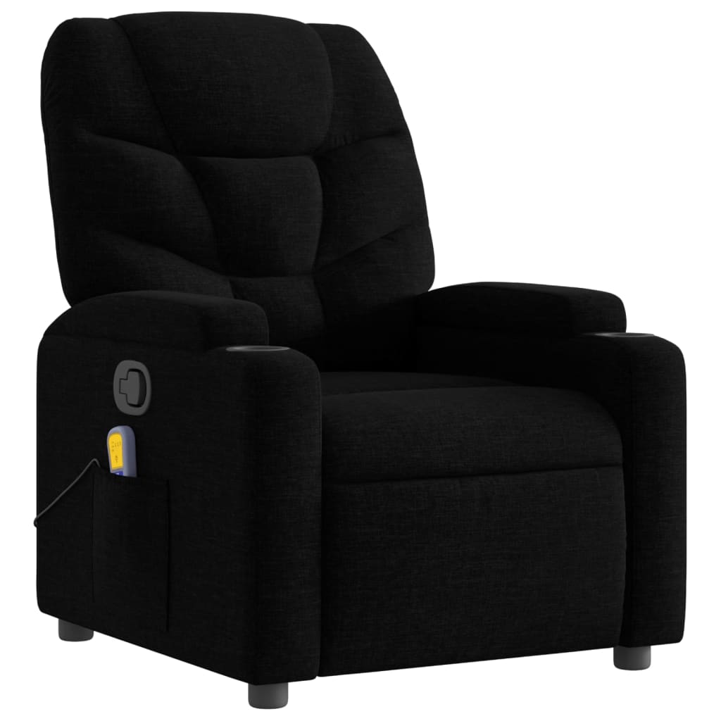 Massage-Relaxsessel, schwarzer Stoff