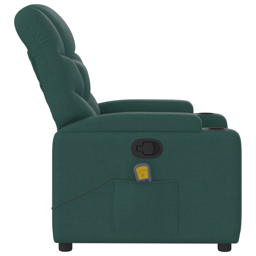 Massage-Relaxsessel, dunkelgrüner Stoff