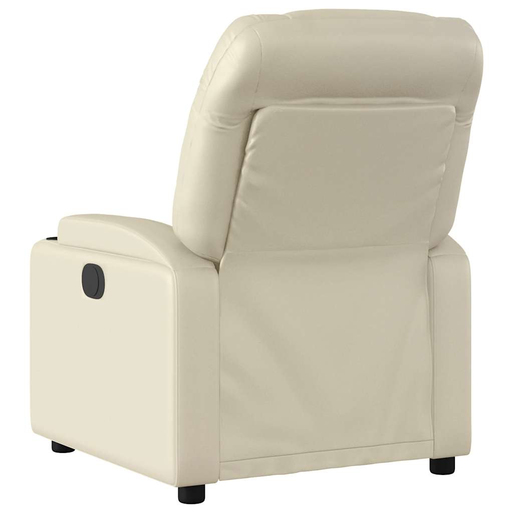 Massagesessel mit Relaxfunktion, Kunstleder, Creme