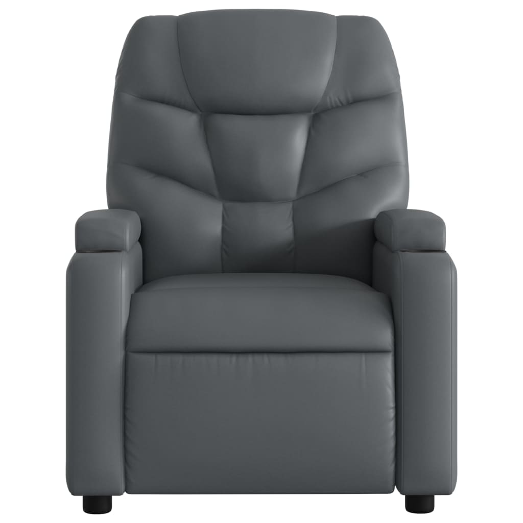 Massagesessel Relaxsessel Grau Kunstleder