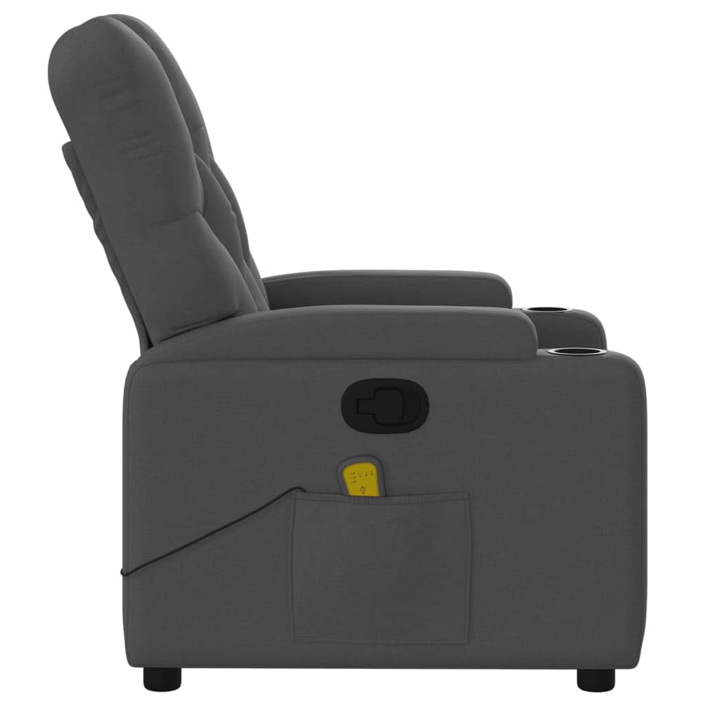 Massage-Relaxsessel, Stoff, Dunkelgrau