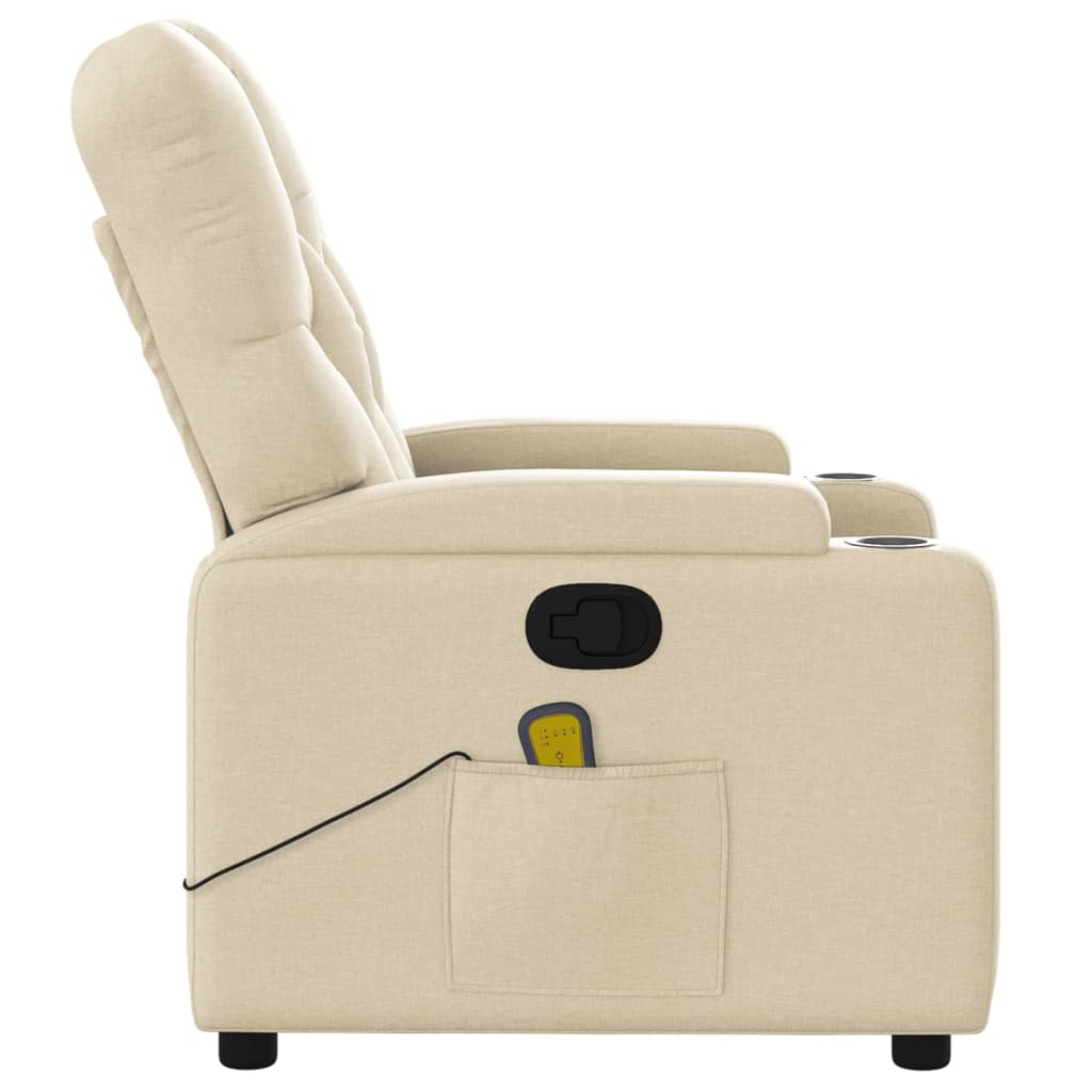 Massage-Relaxsessel, cremefarbener Stoff