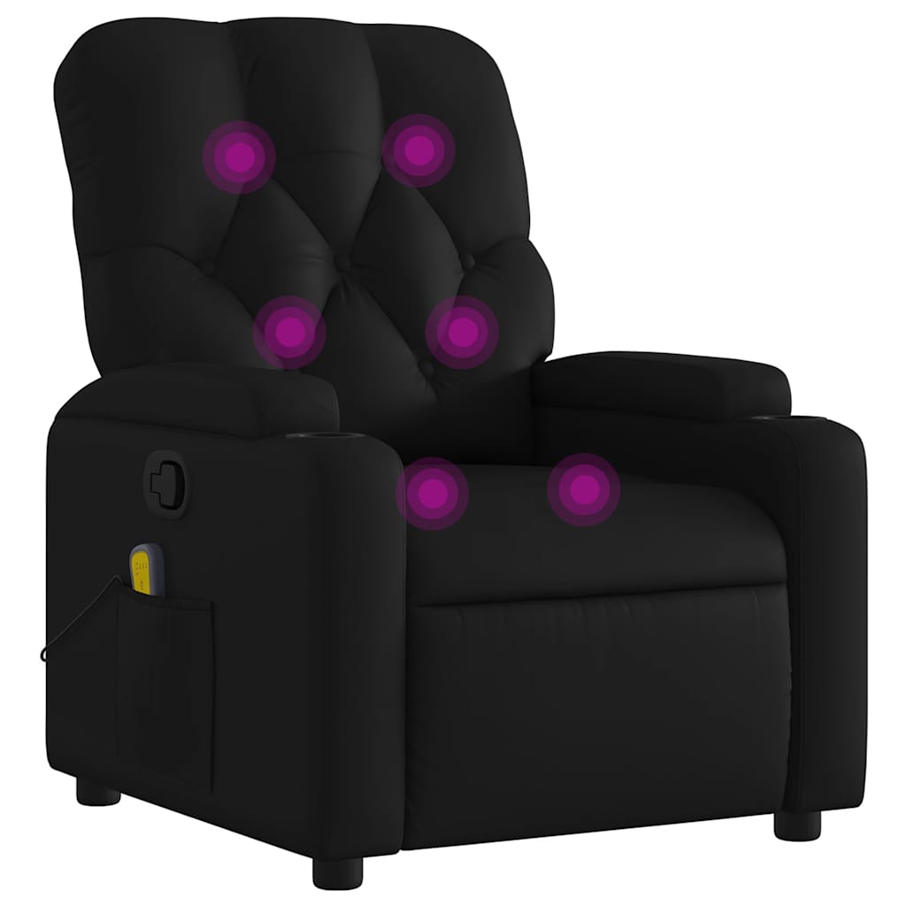 Massage-Relaxsessel, Kunstleder, Schwarz