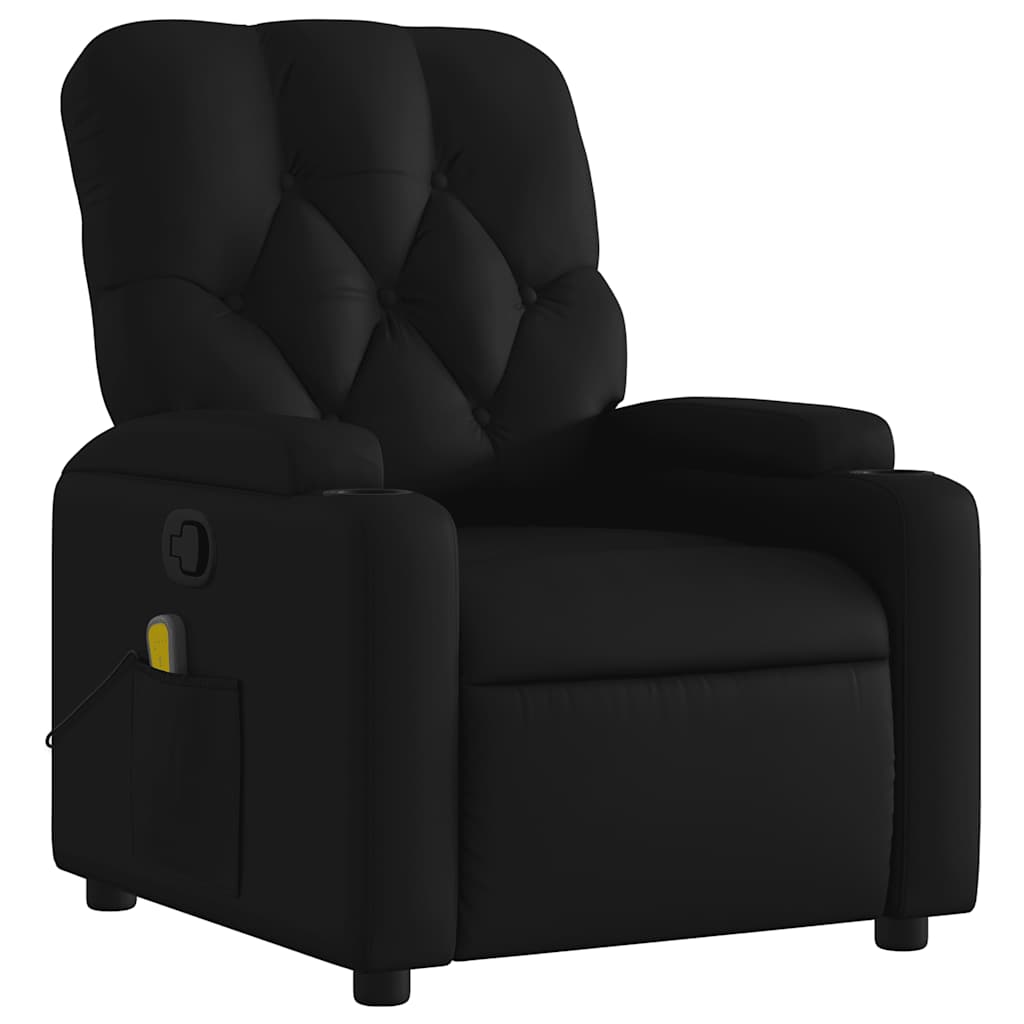 Massage-Relaxsessel, Kunstleder, Schwarz