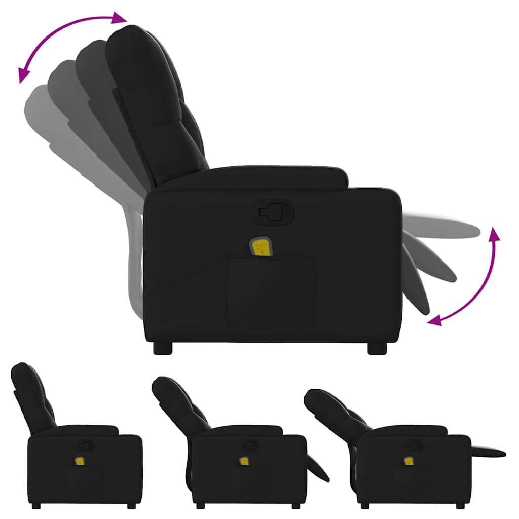 Massage-Relaxsessel, Kunstleder, Schwarz