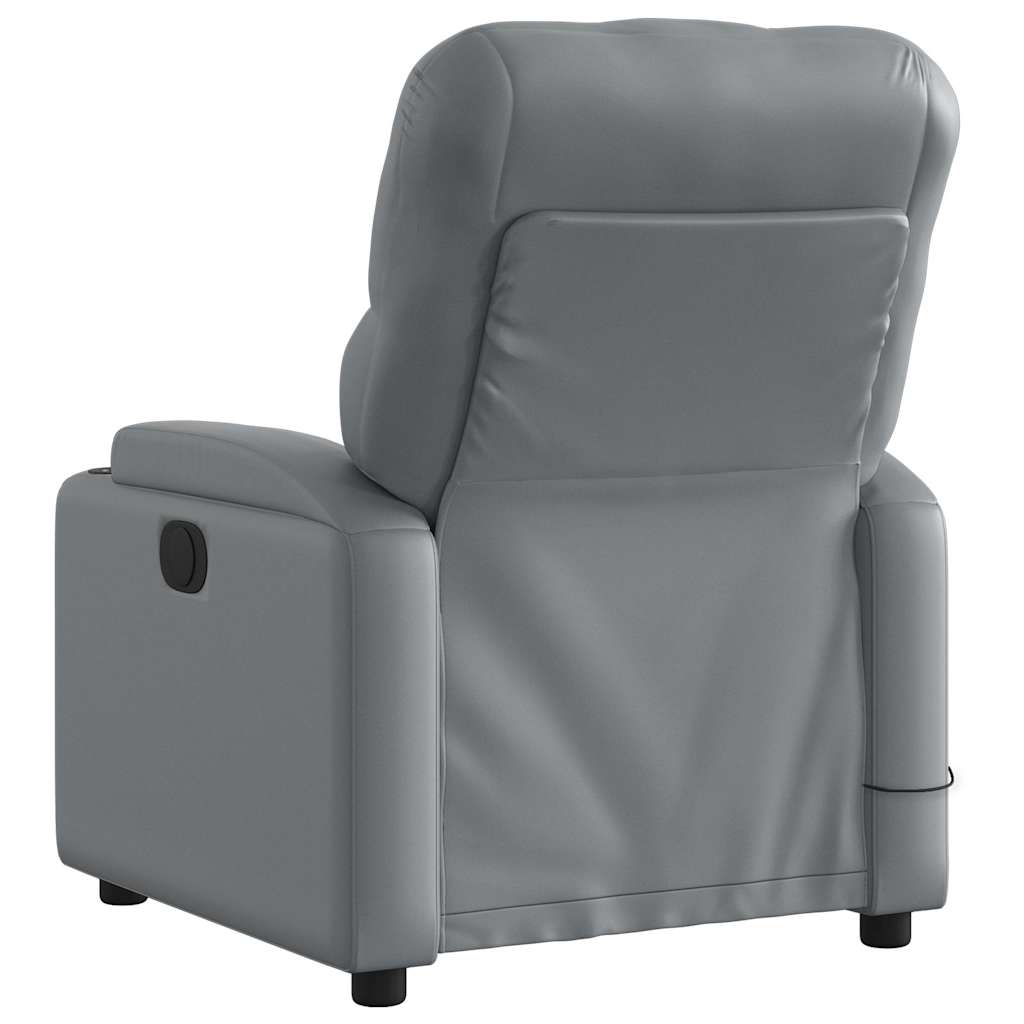 Massagesessel Relaxsessel Grau Kunstleder