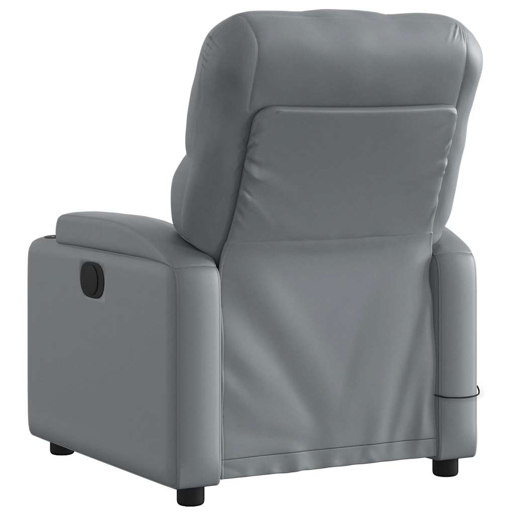 Massagesessel Relaxsessel Grau Kunstleder