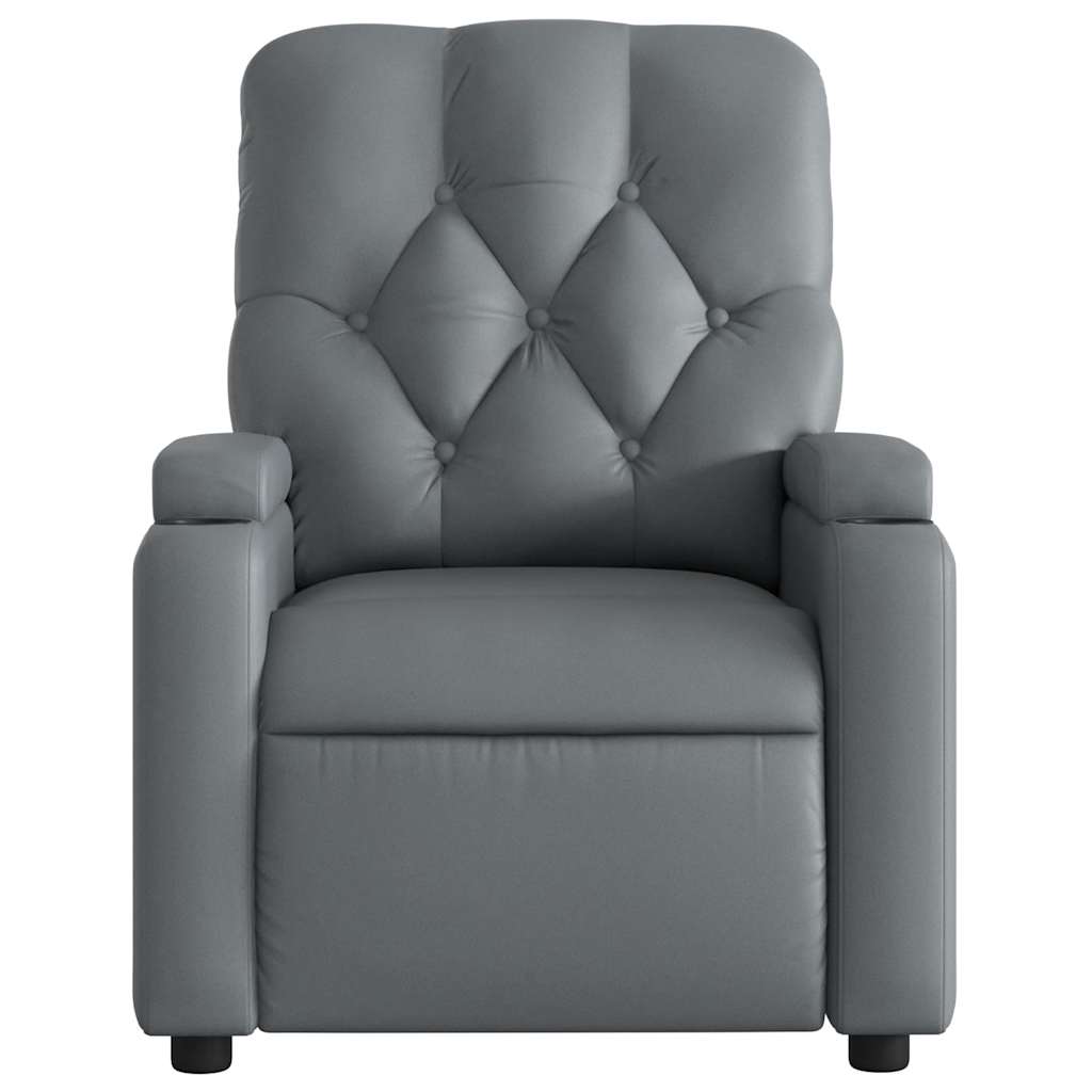 Massagesessel Relaxsessel Grau Kunstleder