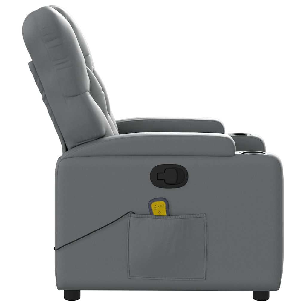 Massagesessel Relaxsessel Grau Kunstleder