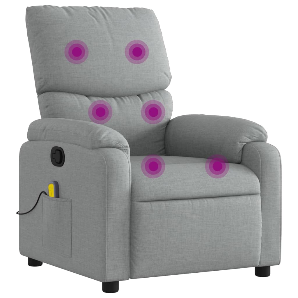 Massage-Relaxsessel, hellgrauer Stoff