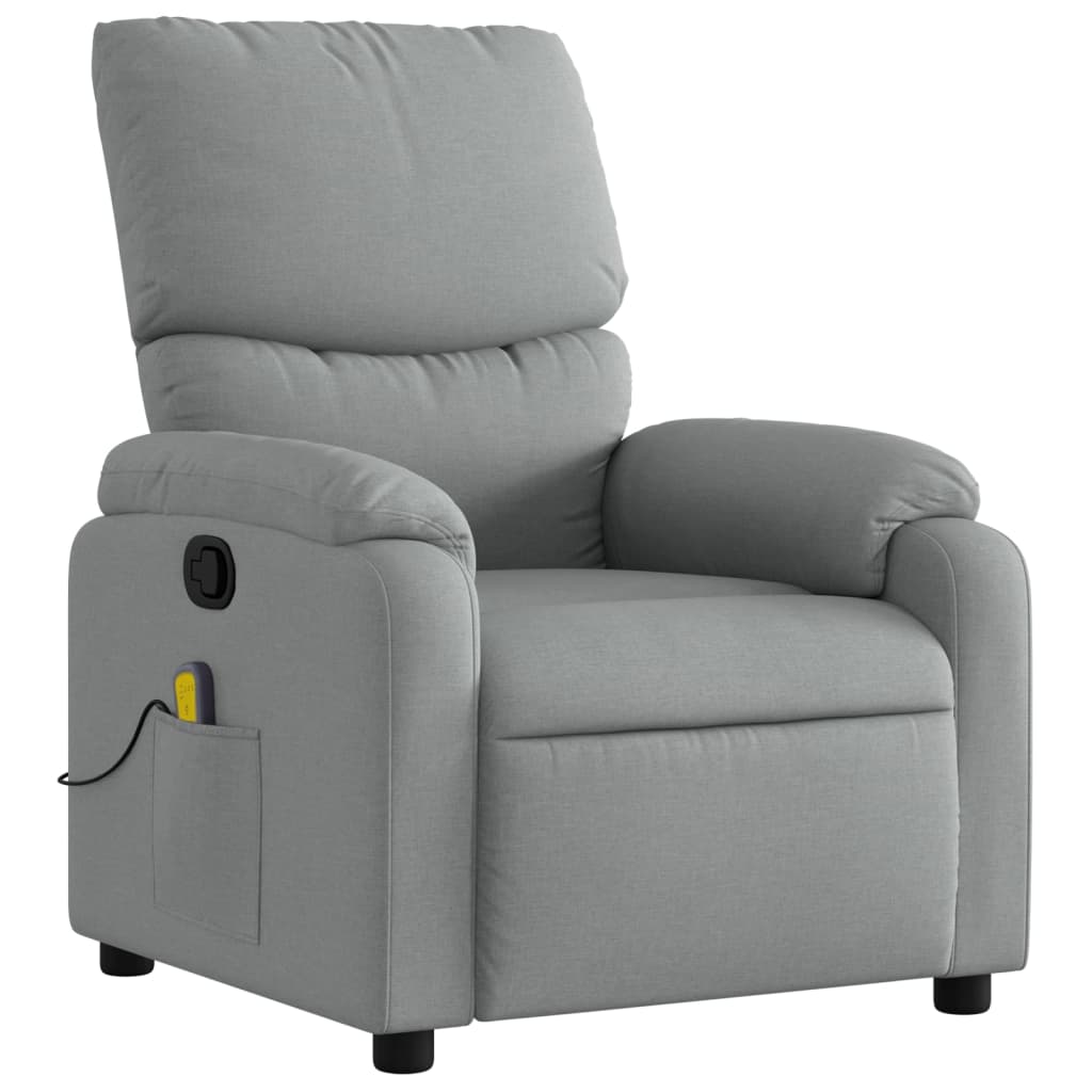 Massage-Relaxsessel, hellgrauer Stoff