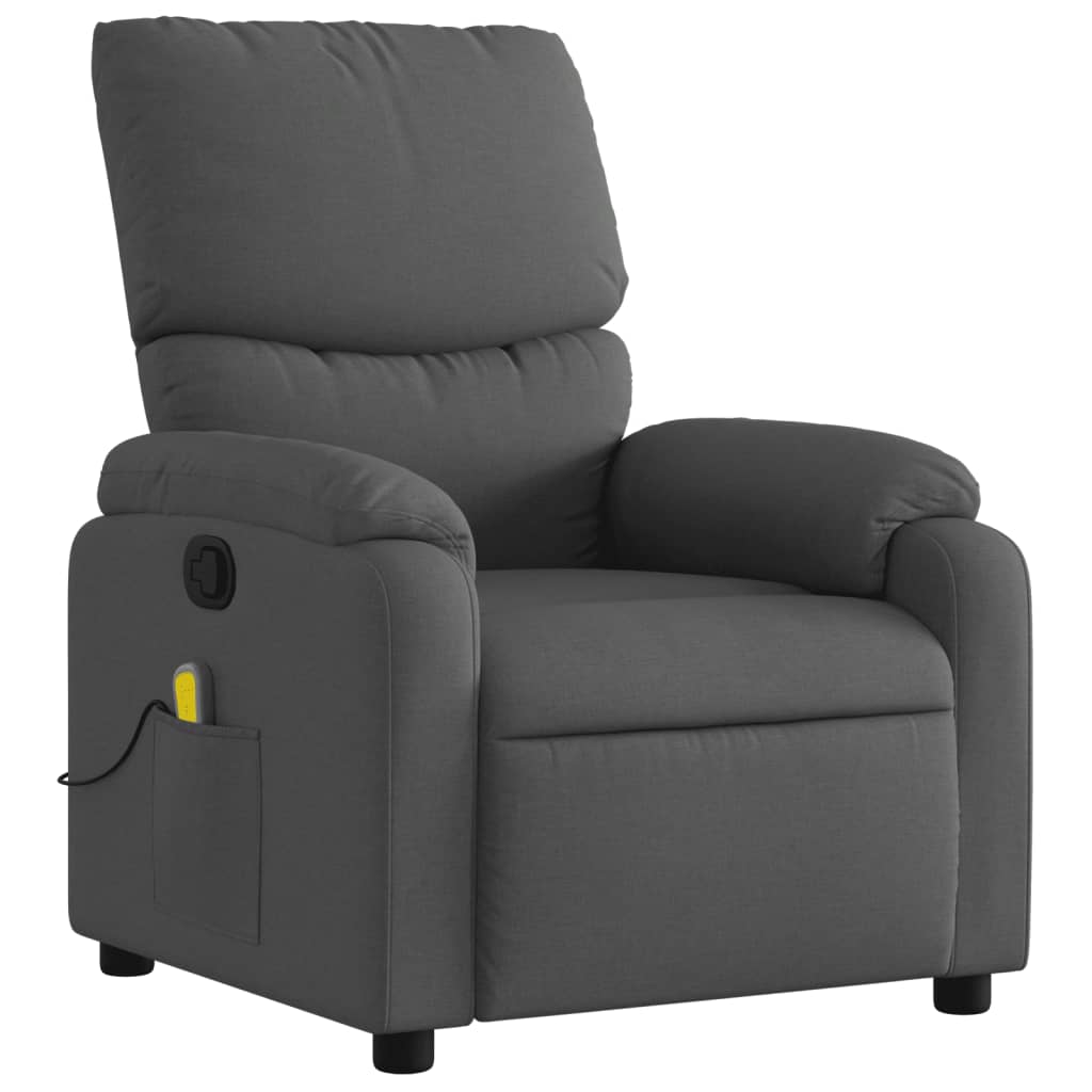 Massage-Relaxsessel, Stoff, Dunkelgrau