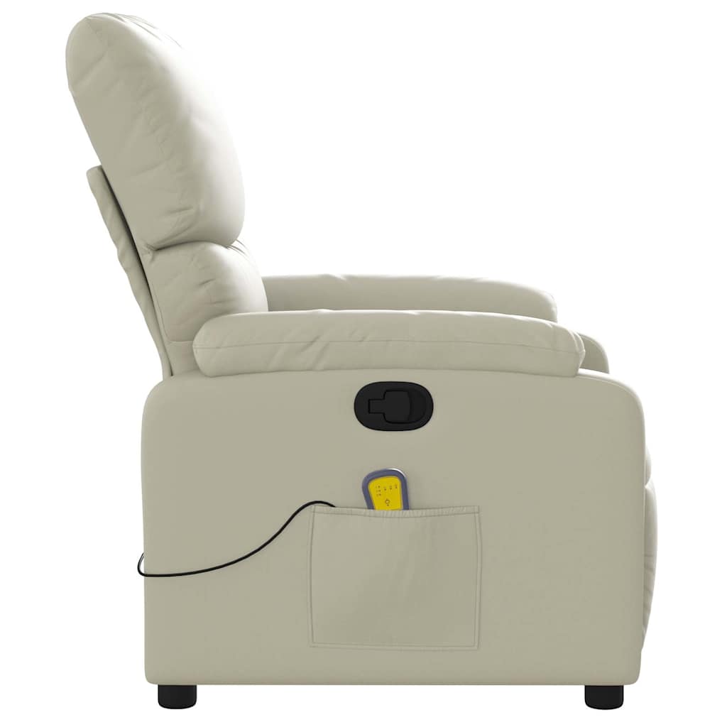 Massagesessel mit Relaxfunktion, Kunstleder, Creme