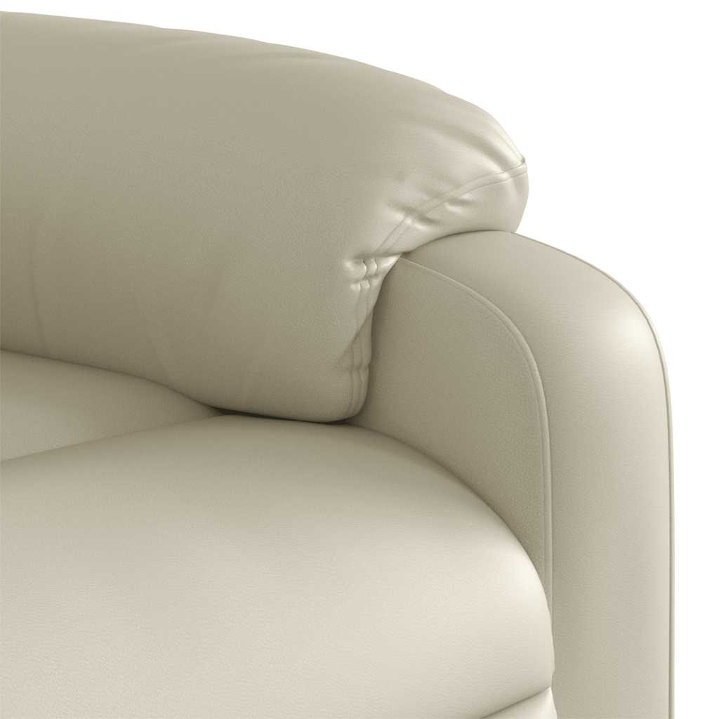Massagesessel mit Relaxfunktion, Kunstleder, Creme