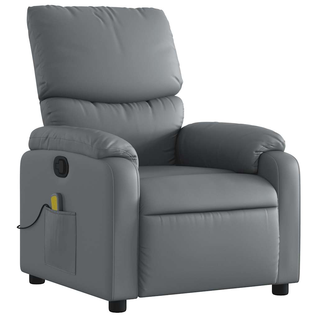 Massagesessel Relaxsessel Grau Kunstleder