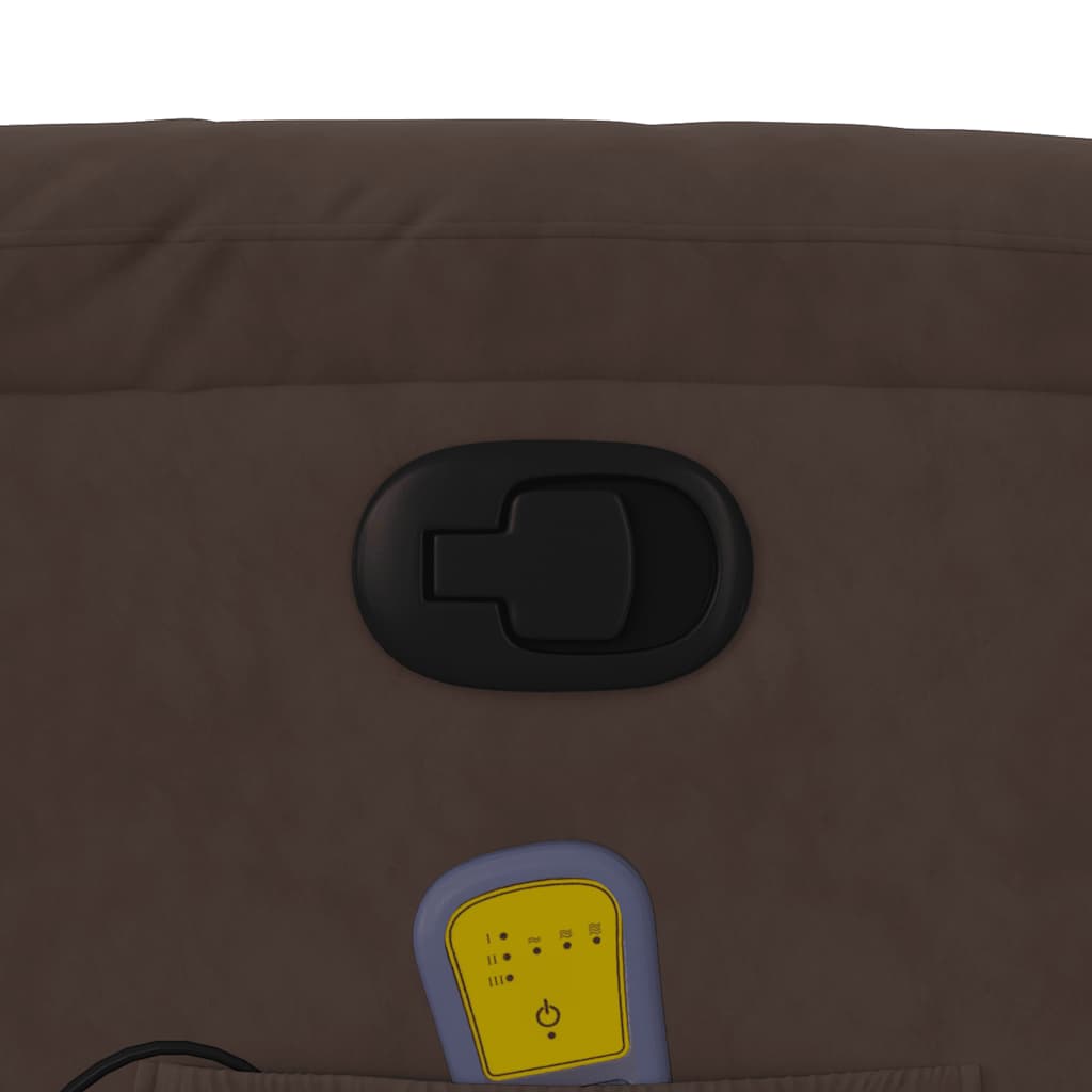 Massagesessel mit Liegefunktion, braun, Mikrofaserstoff