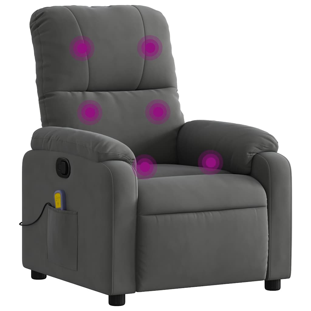 Massage-Relaxsessel, dunkelgrau, Mikrofaserstoff