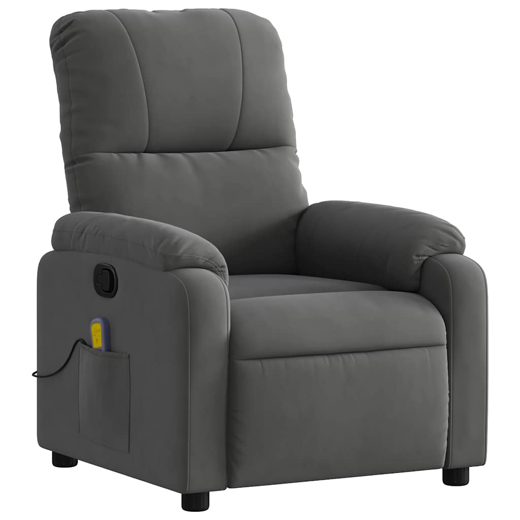 Massage-Relaxsessel, dunkelgrau, Mikrofaserstoff