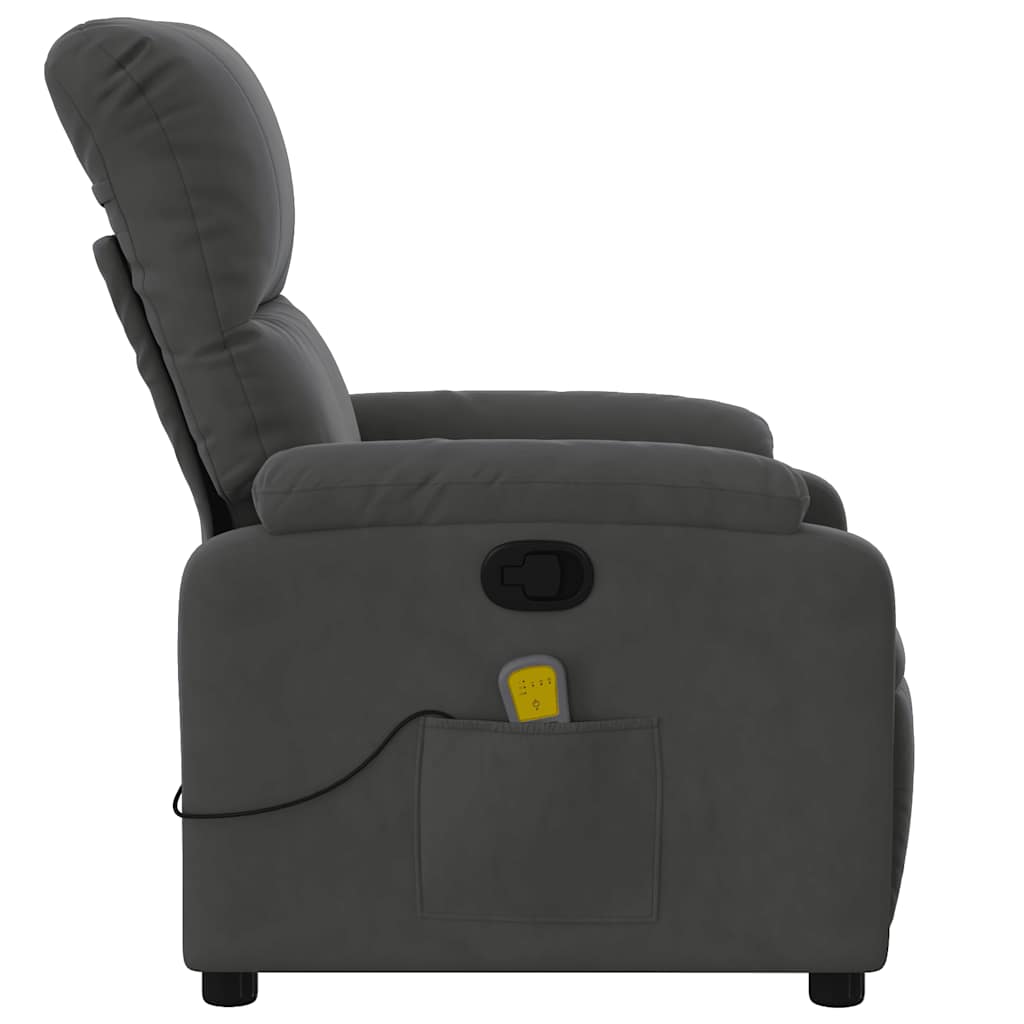 Massage-Relaxsessel, dunkelgrau, Mikrofaserstoff