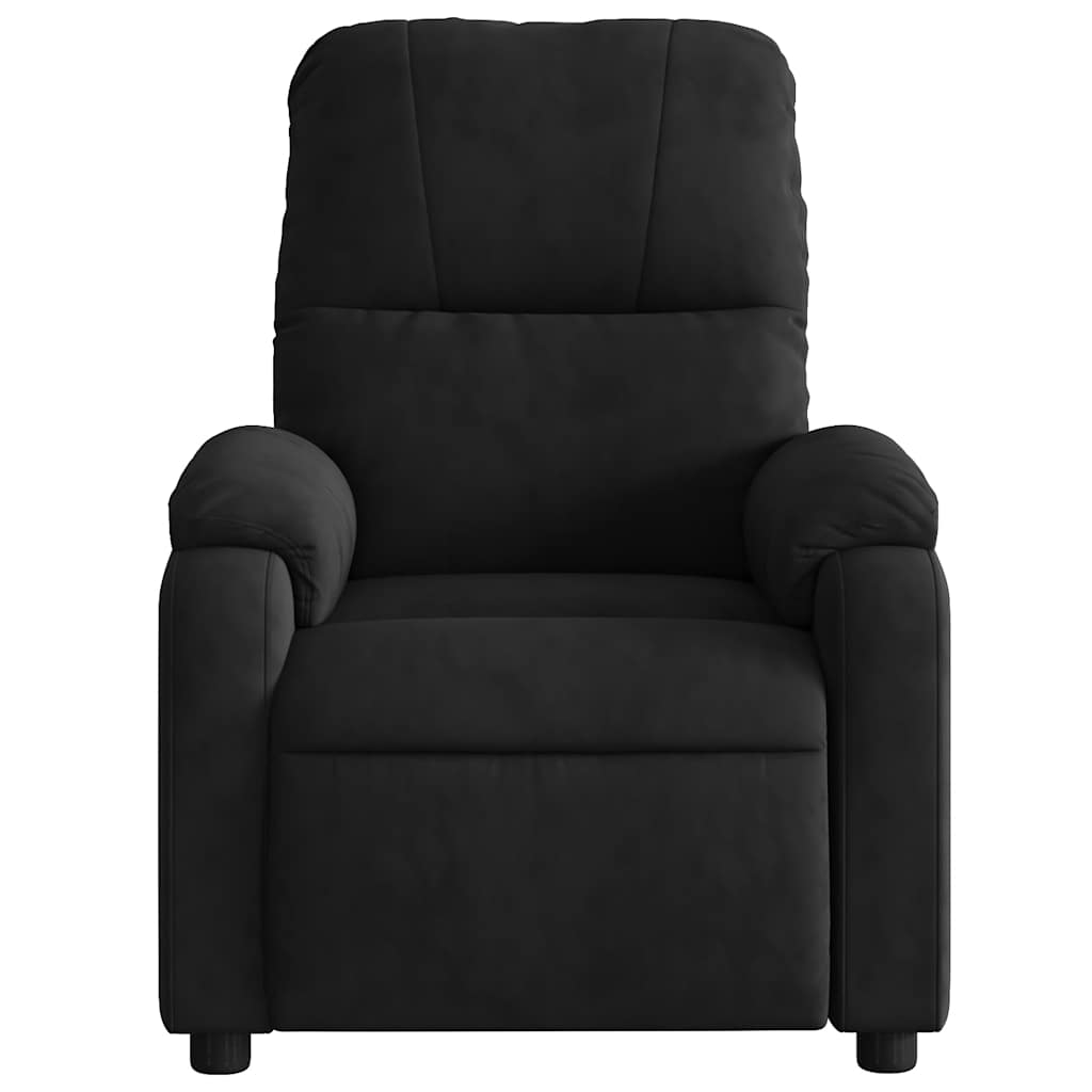 Massage-Relaxsessel, schwarzer Mikrofaserstoff