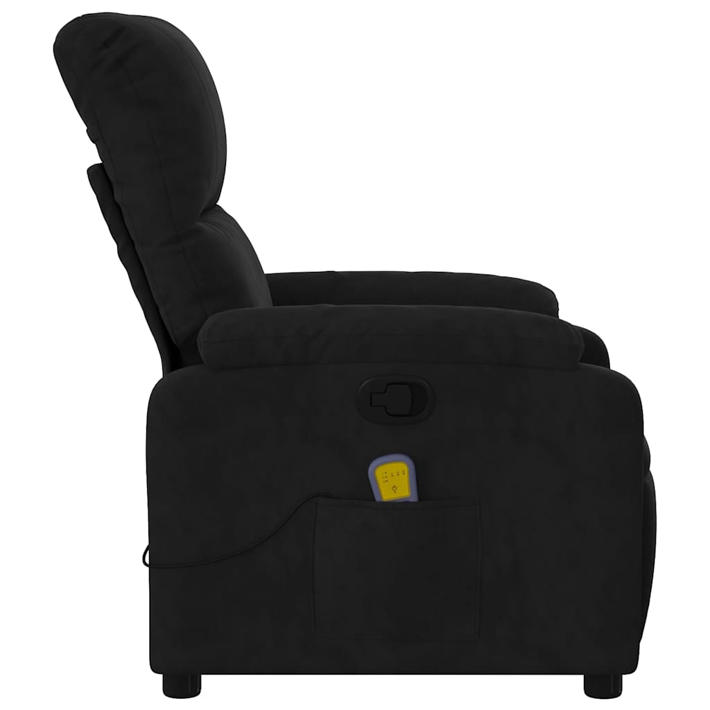 Massage-Relaxsessel, schwarzer Mikrofaserstoff