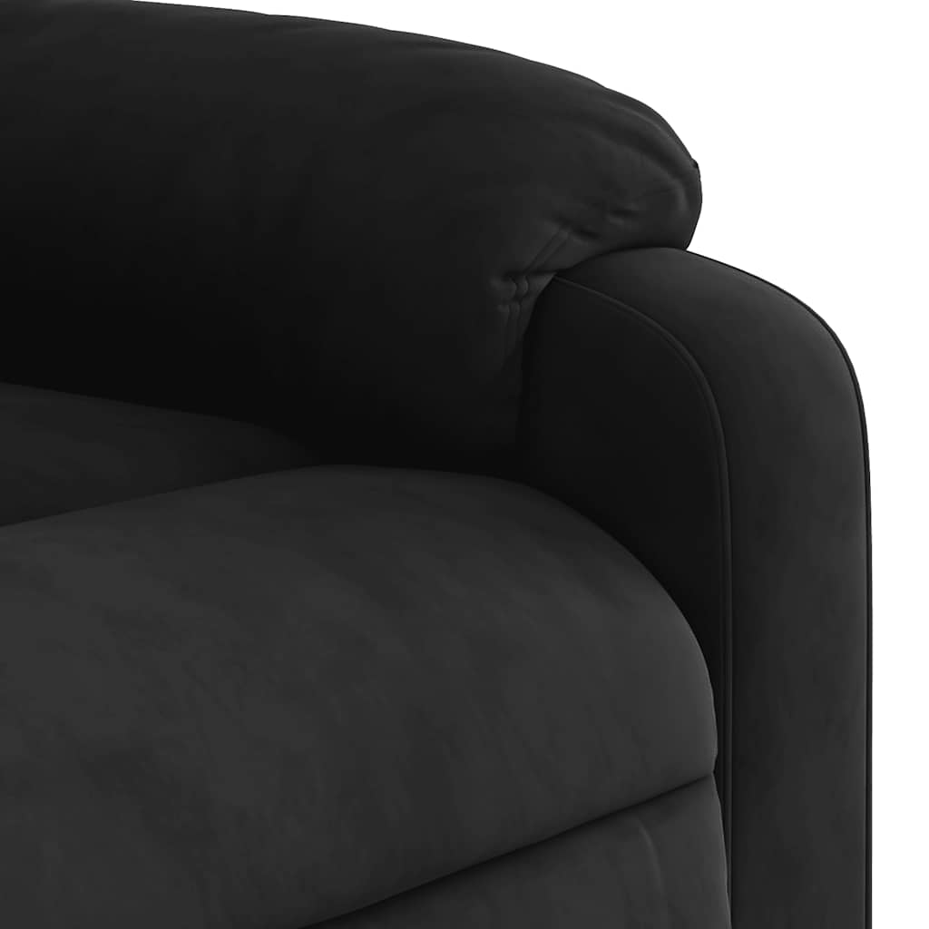 Massage-Relaxsessel, schwarzer Mikrofaserstoff