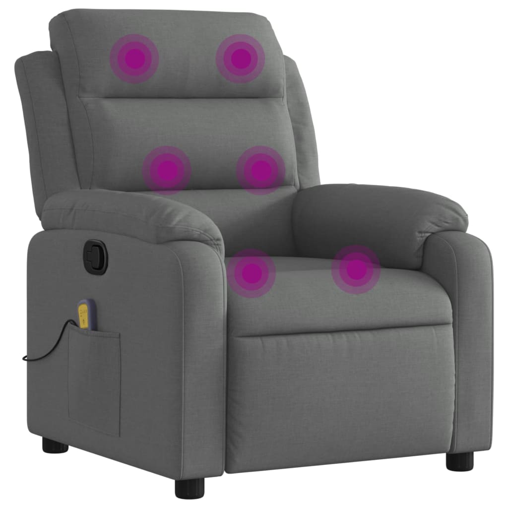 Massage-Relaxsessel, Stoff, Dunkelgrau
