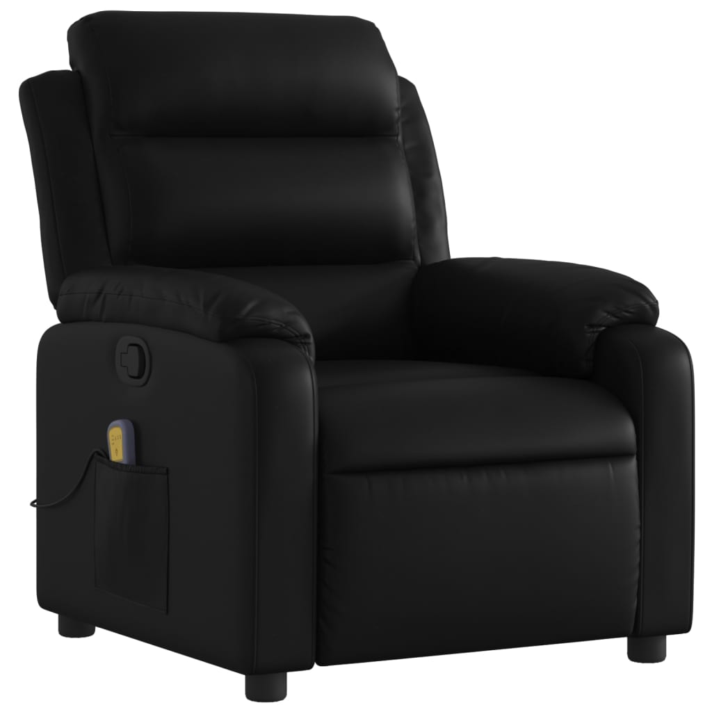 Massage-Relaxsessel, Kunstleder, Schwarz