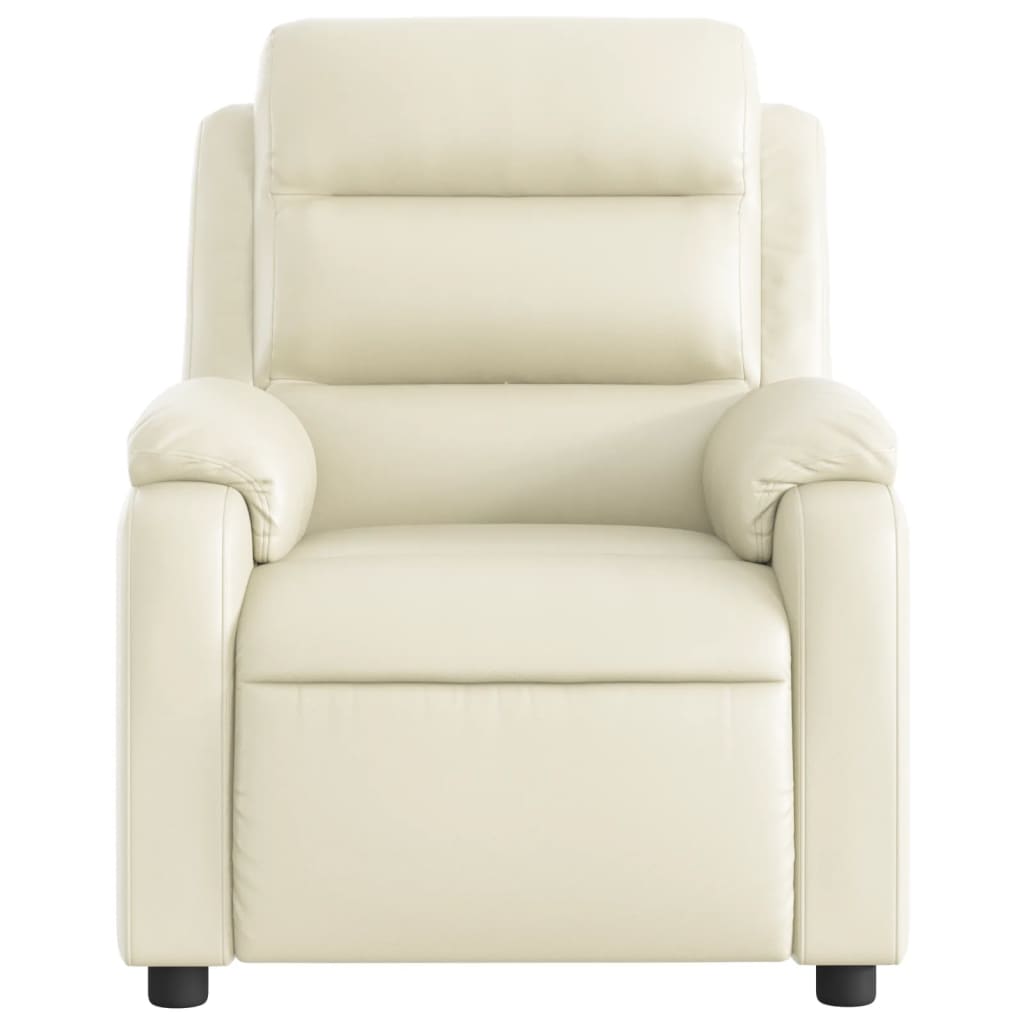 Massagesessel mit Relaxfunktion, Kunstleder, Creme