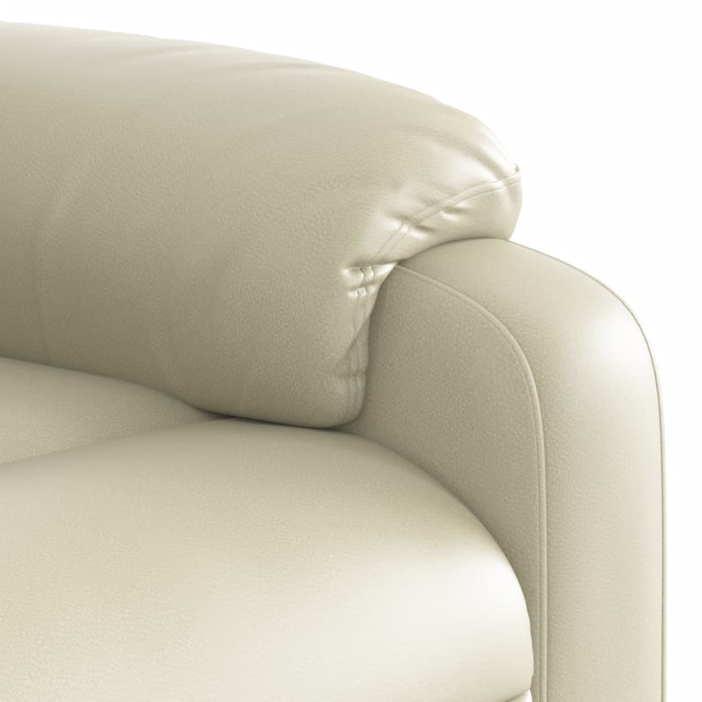 Massagesessel mit Relaxfunktion, Kunstleder, Creme