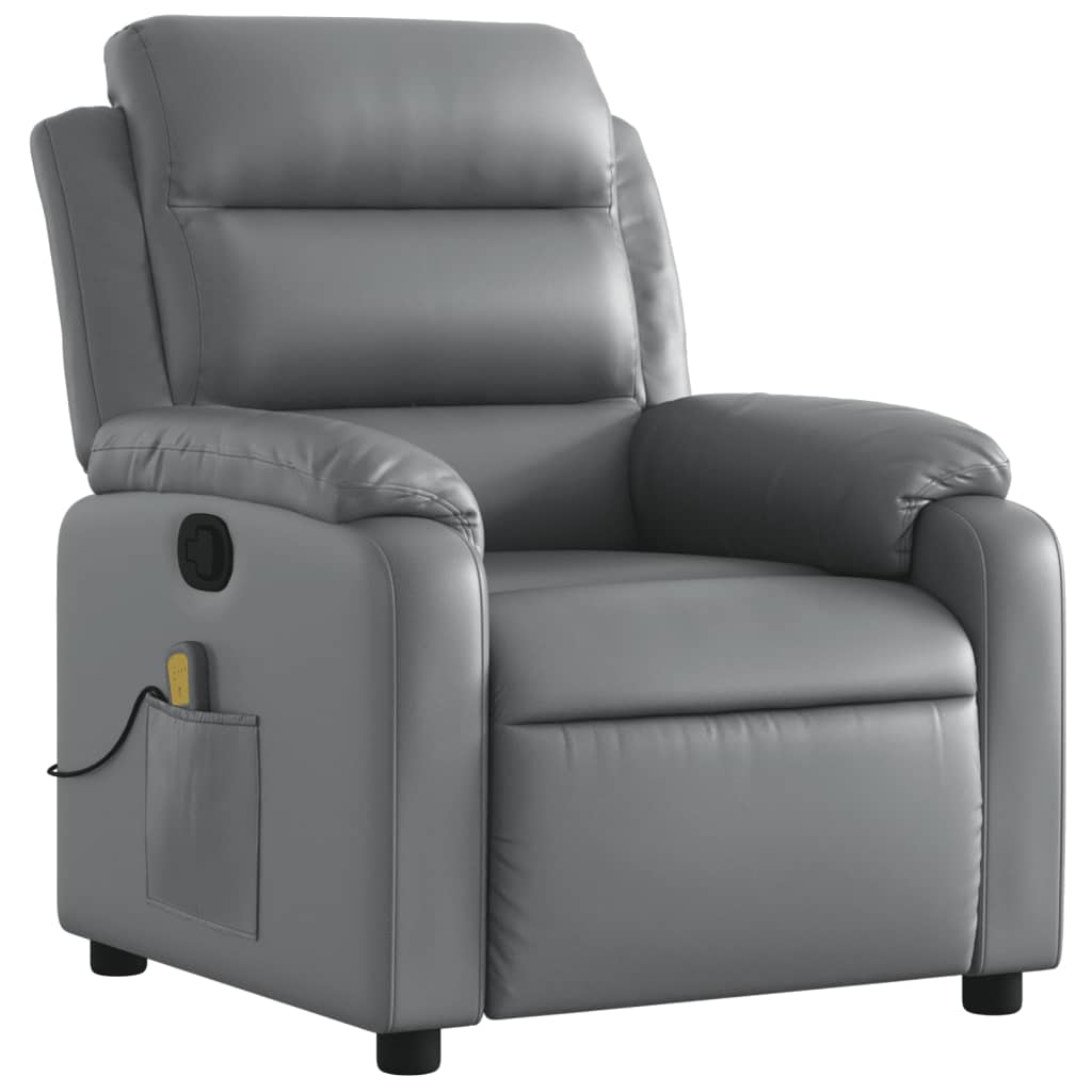 Massagesessel Relaxsessel Grau Kunstleder